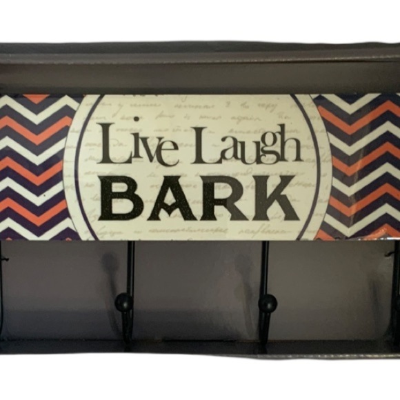 Dog Bone Shape Wall Plaque Wall Hooks Decorative Lacquer 4 Metal Hooks 7” X 16” - Picture 7 of 7